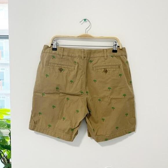J. Crew Brown Palm Tree Embroidered Chino Shorts Size 12 - Picture 3 of 4